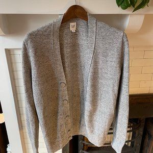 Stylish Gap Men's Cardigan Sweater in Pewter Grey, Size Small